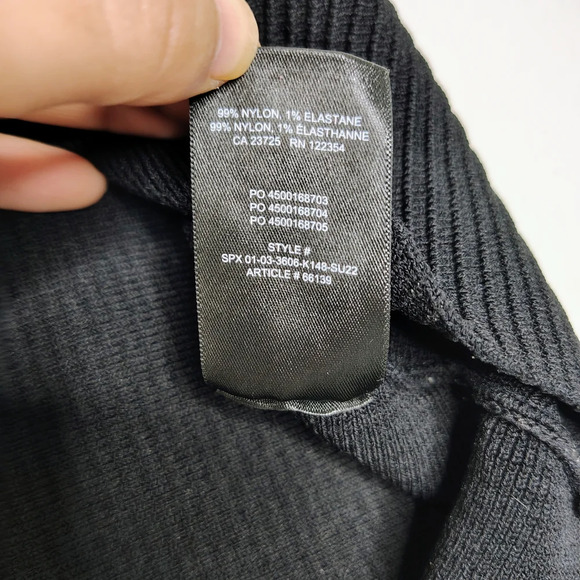 Babaton Tank Women's Black Rib Sculpt Knit Squareneck Cropped Top Sz M - Picture 9 of 10